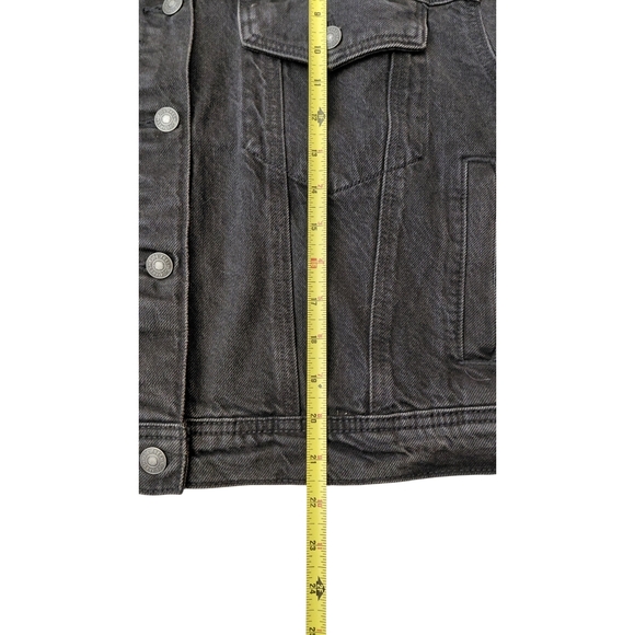 Joe Fresh Charcoal Black Denim Oversized Trucker Jacket - Picture 4 of 6